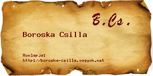 Boroska Csilla névjegykártya